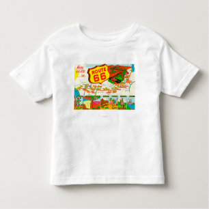 T-shirt Pour Les Tous Petits Carte de l'itinéraire 66 de Los Angeles vers