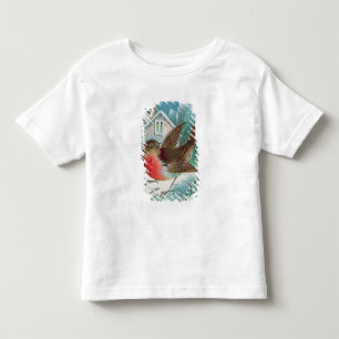 T-shirt Pour Les Tous Petits Carte de Noël dépeignant un merle