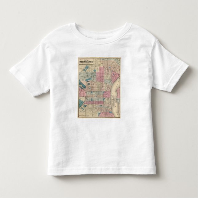 T-shirt Pour Les Tous Petits Carte de Philadelphie, Pennsylvanie (Devant)