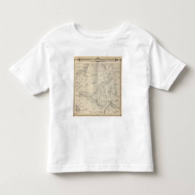 T-shirt Pour Les Tous Petits Carte de section de T17S R27E Tulare County (Devant)