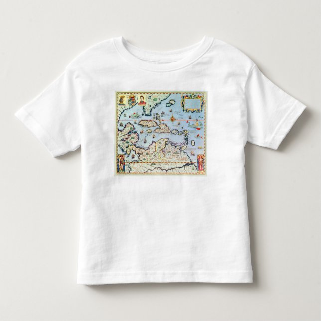 T-shirt Pour Les Tous Petits Carte des îles des Caraïbes (Devant)