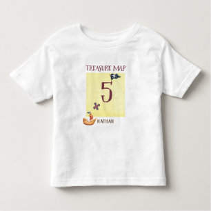 T-shirt Pour Les Tous Petits Carte des trésors de pirates Âge 5 avec nom