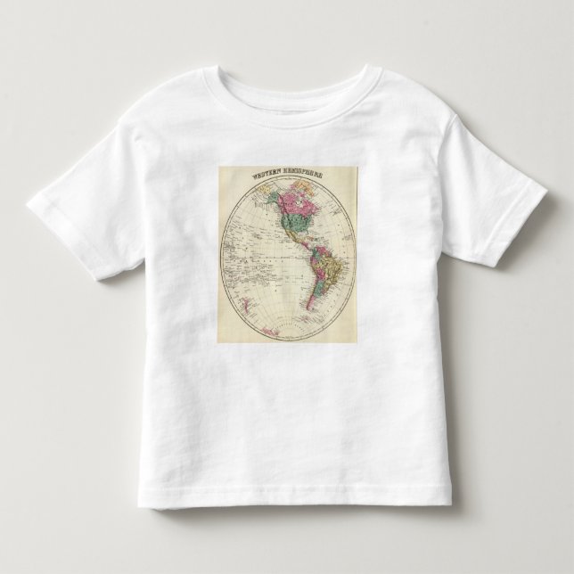 T-shirt Pour Les Tous Petits Carte d'hémisphère de l'ouest (Devant)
