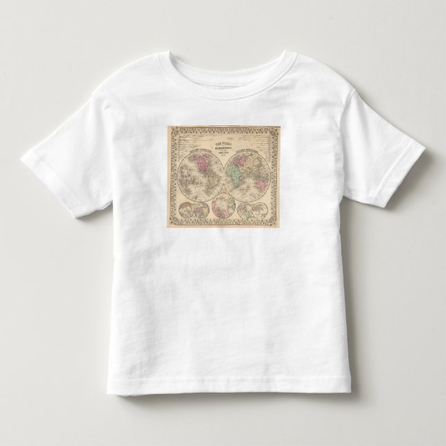 T-shirt Pour Les Tous Petits Carte d'hémisphères du monde par Mitchell (Devant)