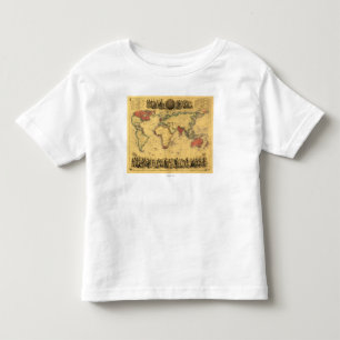 T-shirt Pour Les Tous Petits Carte du monde montrant la carte britannique