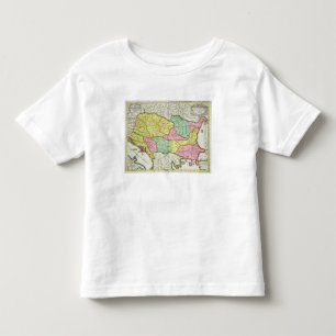 T-shirt Pour Les Tous Petits Carte du royaume de la Hongrie et des états qui