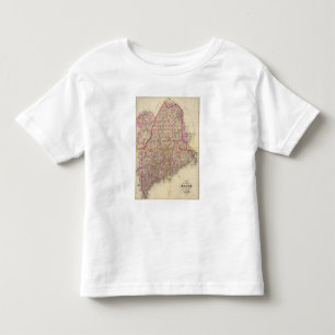 T-shirt Pour Les Tous Petits Carte lithographiée du Maine