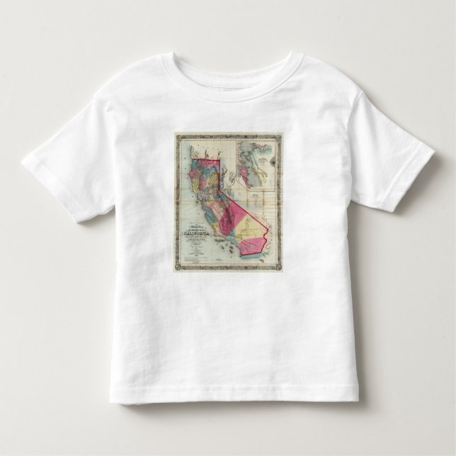 T-shirt Pour Les Tous Petits Carte officielle de l'état de la Californie (Devant)