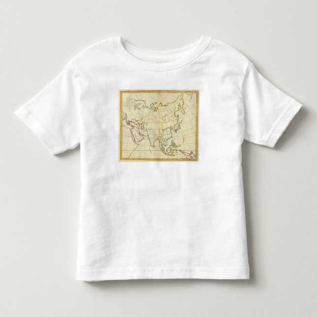 T-shirt Pour Les Tous Petits Carte simple Asie (Devant)