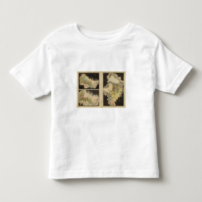 T-shirt Pour Les Tous Petits cartes gravées du monde (Devant)
