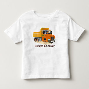 T-shirt Pour Les Tous Petits Cartographie de camion à vidange jaune pour enfant