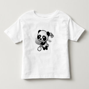 T-shirt Pour Les Tous Petits Cartoon Baby Panda Bear Golfing sur le vert