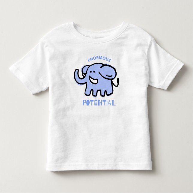 T-shirt Pour Les Tous Petits Cartoon Eléphant mignon (Devant)