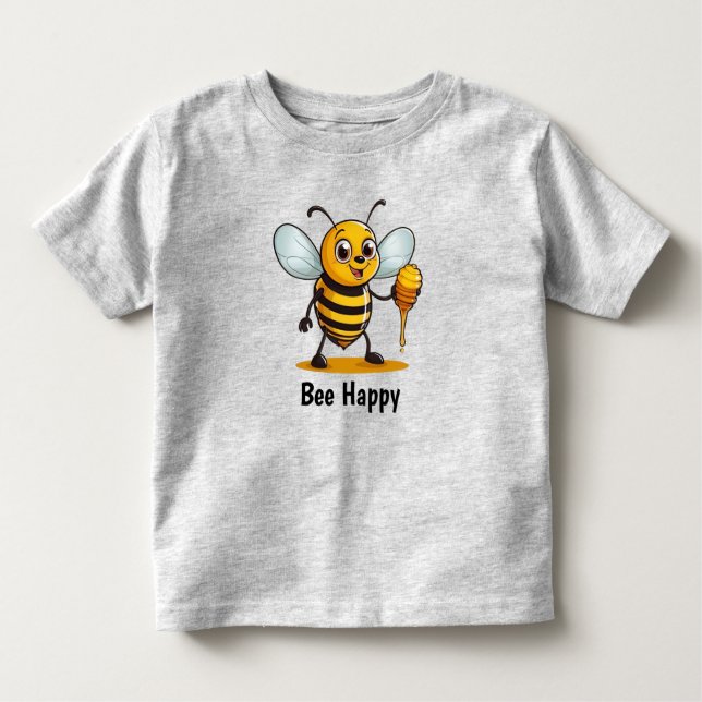 T-shirt Pour Les Tous Petits Cartoon Honey Bee Personnalisé (Devant)
