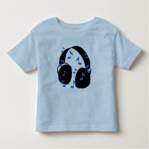 T-shirt Pour Les Tous Petits Casque avec les notes musicales pour le bébé dans