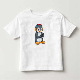 T-shirt Pour Les Tous Petits Casque de musique Penguin
