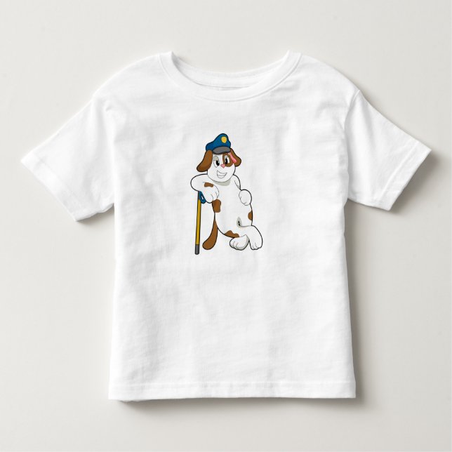 T-shirt Pour Les Tous Petits Casquette de police de chien (Devant)