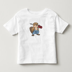 T-shirt Pour Les Tous Petits Castor comme artisan avec clé