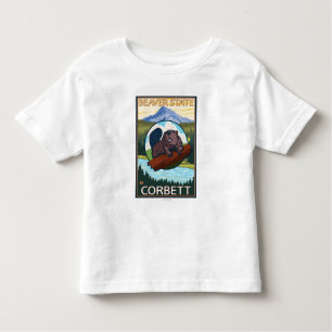 T-shirt Pour Les Tous Petits Castor et capot de Mt. - Corbett, Orégon