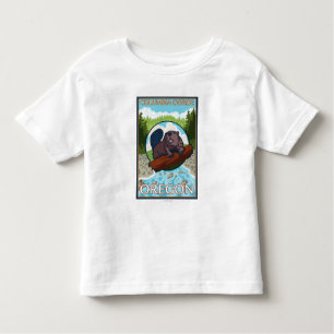 T-shirt Pour Les Tous Petits Castor et rivière - gorge de Colombie, Orégon