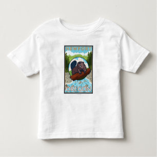 T-shirt Pour Les Tous Petits Castor et rivière - Newport, Orégon