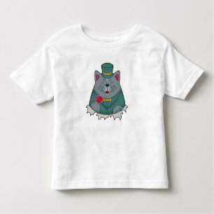 T-shirt Pour Les Tous Petits Cat at Poker avec cartes de Poker