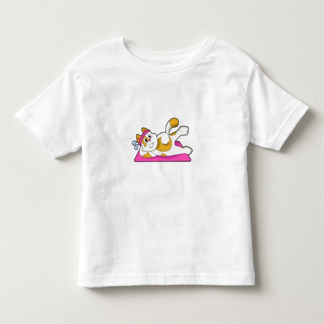 T-shirt Pour Les Tous Petits Cat at Yoga Exercice d'étirement (Devant)