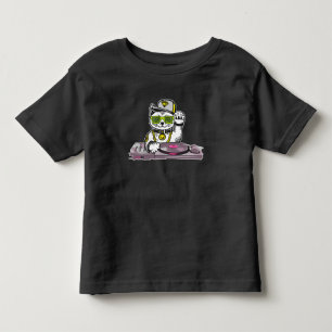 T-shirt Pour Les Tous Petits Cat DJ Techno Music Lover Electro Musicien
