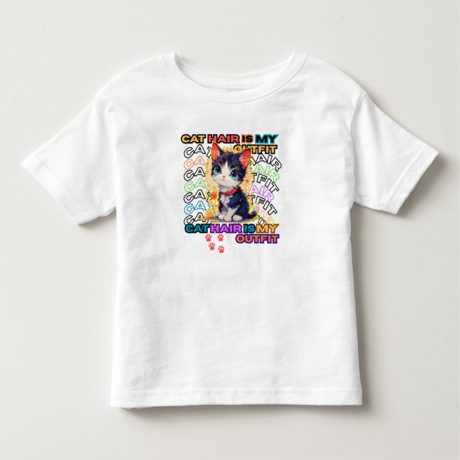 T-shirt Pour Les Tous Petits Cat Hair Is My Outfit (Devant)
