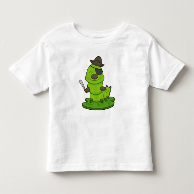 T-shirt Pour Les Tous Petits Caterpillar as Pirate (Devant)