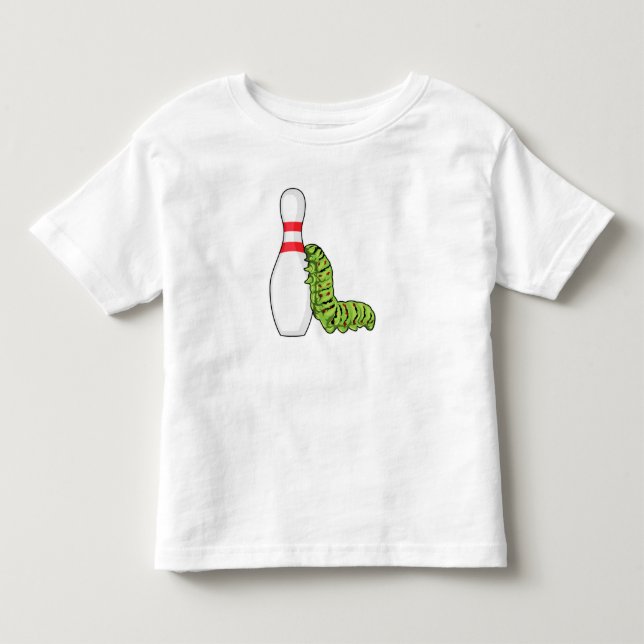 T-shirt Pour Les Tous Petits caterpillar at bowling with bowling pin (Devant)