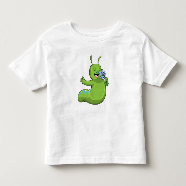 T-shirt Pour Les Tous Petits Caterpillar with Flower (Devant)