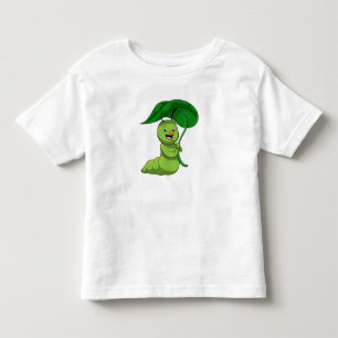 T-shirt Pour Les Tous Petits Caterpillar with Leaf as Parasol