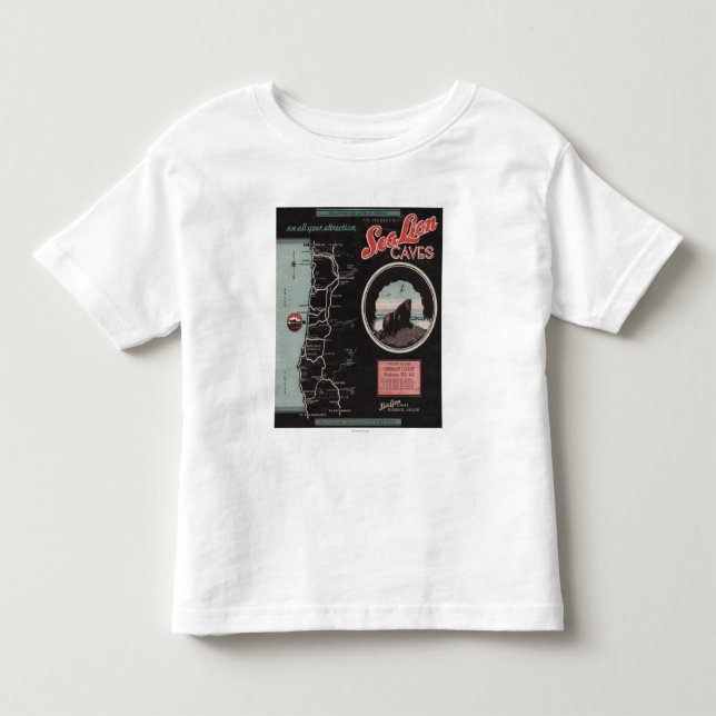 T-shirt Pour Les Tous Petits Cavernes d'otarie, Florence, Orégon (Devant)