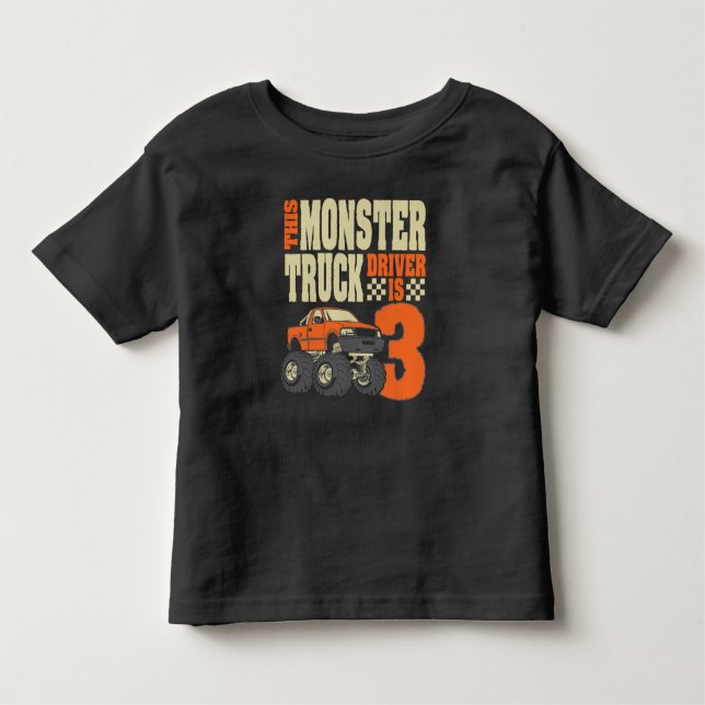 T-shirt Pour Les Tous Petits Ce chauffeur de camion de monstre est (Devant)