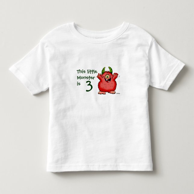 T-shirt Pour Les Tous Petits Ce petit monstre est à 3 (Devant)