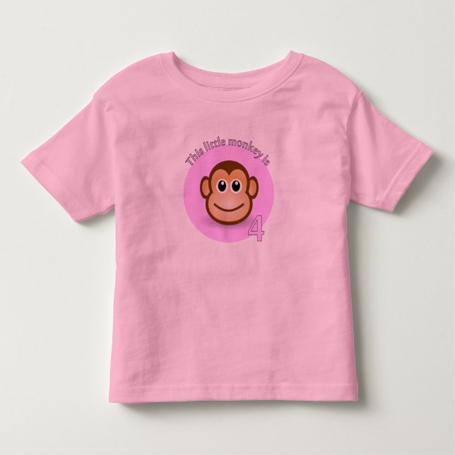 T-shirt Pour Les Tous Petits Ce petit singe est 4 (Devant)