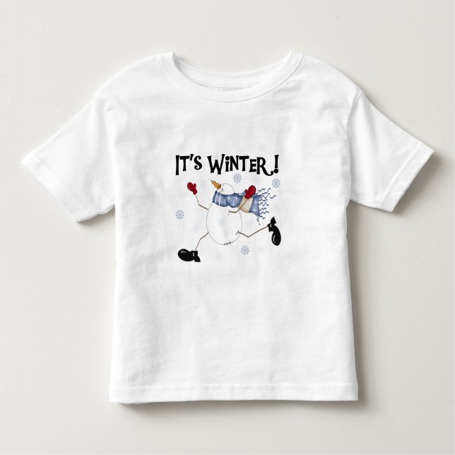 T-shirt Pour Les Tous Petits C'est les vacances de snowman d'hiver (Devant)