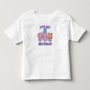 T-shirt Pour Les Tous Petits C'est mon 5ème anniversaire Jolie Fête de Filles K
