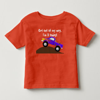 T-shirt Pour Les Tous Petits C'est mon camion de monstre de flammes de pourpre