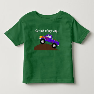T-shirt Pour Les Tous Petits C'est mon camion de monstre de flammes de pourpre