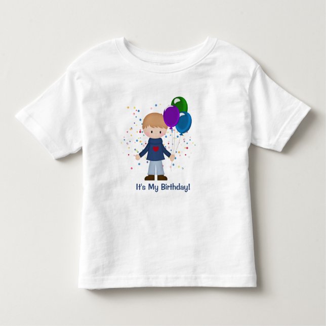 T-shirt Pour Les Tous Petits C'est mon mignon garçon d'anniversaire avec T-shir (Devant)
