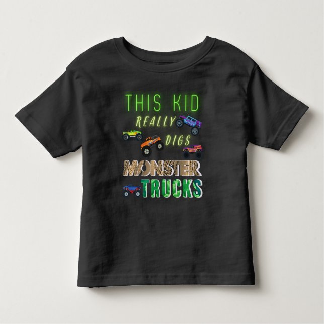 T-shirt Pour Les Tous Petits Cet Enfant A Vraiment Digéré Des Camions Monster (Devant)