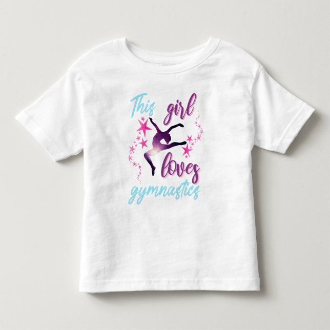 T-shirt Pour Les Tous Petits Cette Fille Aime Les Stars De Gymnastique Sautent (Devant)