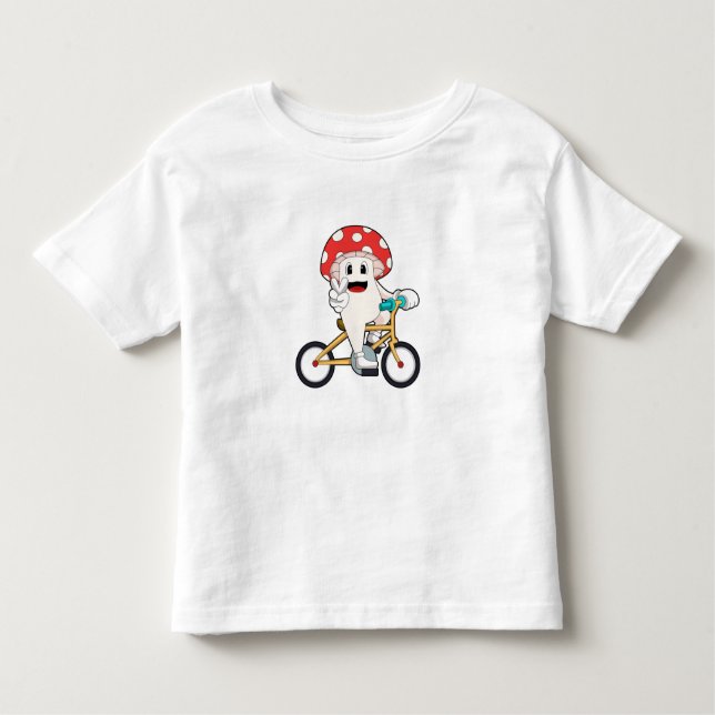 T-shirt Pour Les Tous Petits Champignon avec Bicyclette.PNG (Devant)