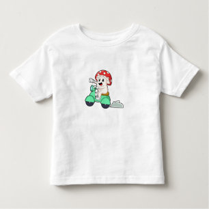 T-shirt Pour Les Tous Petits Champignon comme motard avec Scooter.PNG