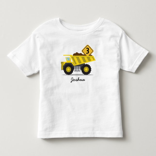 T-shirt Pour Les Tous Petits Chariot de construction Garçon n'importe quel âge  (Devant)