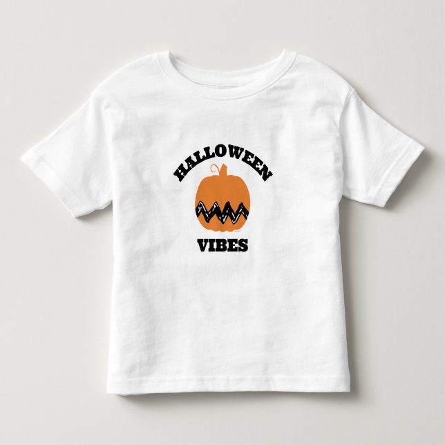 T-shirt Pour Les Tous Petits Charlie Brown Orange Citrouille | Vibes d'Hallowee (Devant)