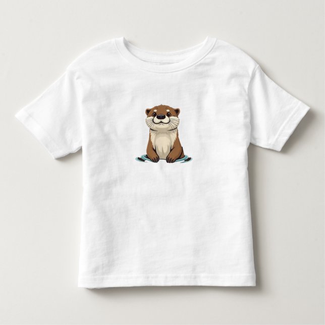 T-shirt Pour Les Tous Petits Charming Cartoon Otter (Devant)