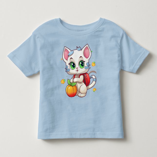 T-shirt Pour Les Tous Petits Chat À L'École-85241 (Devant)